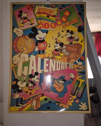 Calendario Vintage Topolino Disney 1986