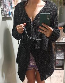 Cardigan lana asimmetrico