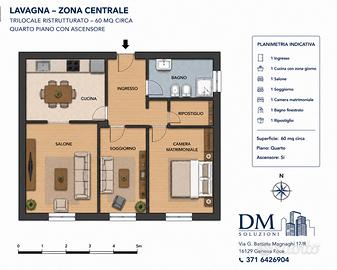 Lavagna trilocale ristrutturato libero da subito