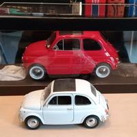due modellini FIAT 500F 1/12 KK 500L  1/18 Welly
