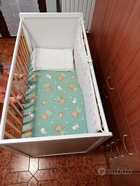 Lettino Neonato unisex in Legno Bianco con Cassett