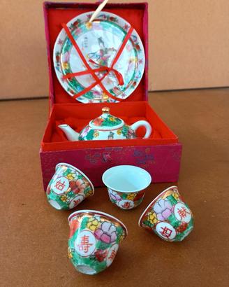Servizio da tè cinese vintage completo di scatola