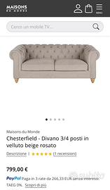 DIVANO CHESTERFIELD MAISON DU MONDE