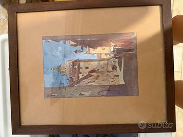 Quadro vintage stampa Bologna 37x30 cm