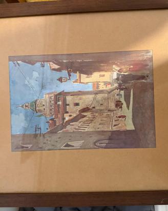 Quadro vintage stampa Bologna 37x30 cm