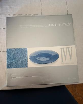 Piatto portata in vetro decorato IVV