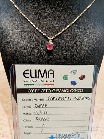 Collana in oro con Rubino e diamante