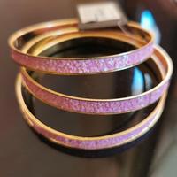 Set 3 BRACCIALI RIGIDI - color oro / ROSA