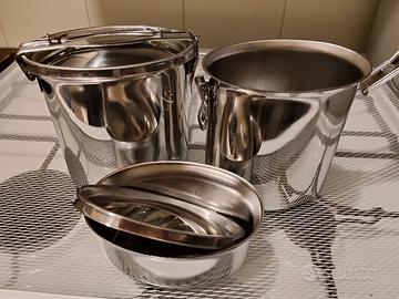 Porta vivande schiscetta inox vintage nuove 
