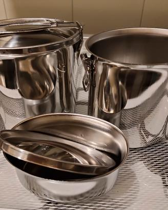 Porta vivande schiscetta inox vintage nuove 