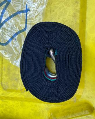 Lotto cinghie di fissaggio nuove + ganci metallici