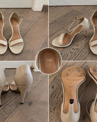 Sandali Zara panna n. 37 con tacco – come nuovi