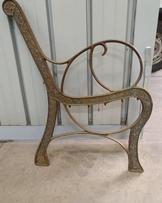 Gambe braccioli in ghisa vintage per panchina