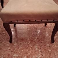 Poggiapiedi Vintage in legno e tessuto 