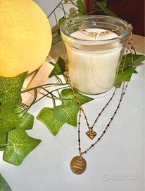 Collana doppio filo dorata con ciondoli