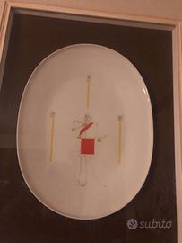 quadro con Piatto dipinto a mano da Eliseo Salino 