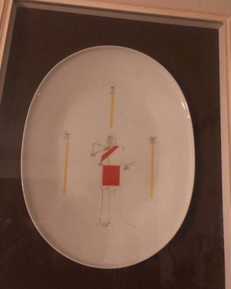 quadro con Piatto dipinto a mano da Eliseo Salino 