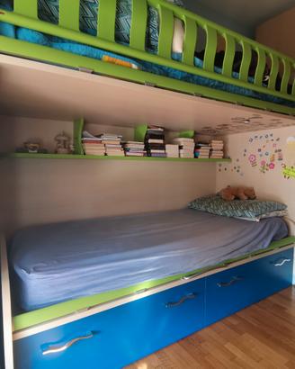 letto a castello con  arredo