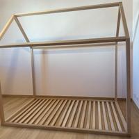 Letto Montessori a capanna, in legno duro