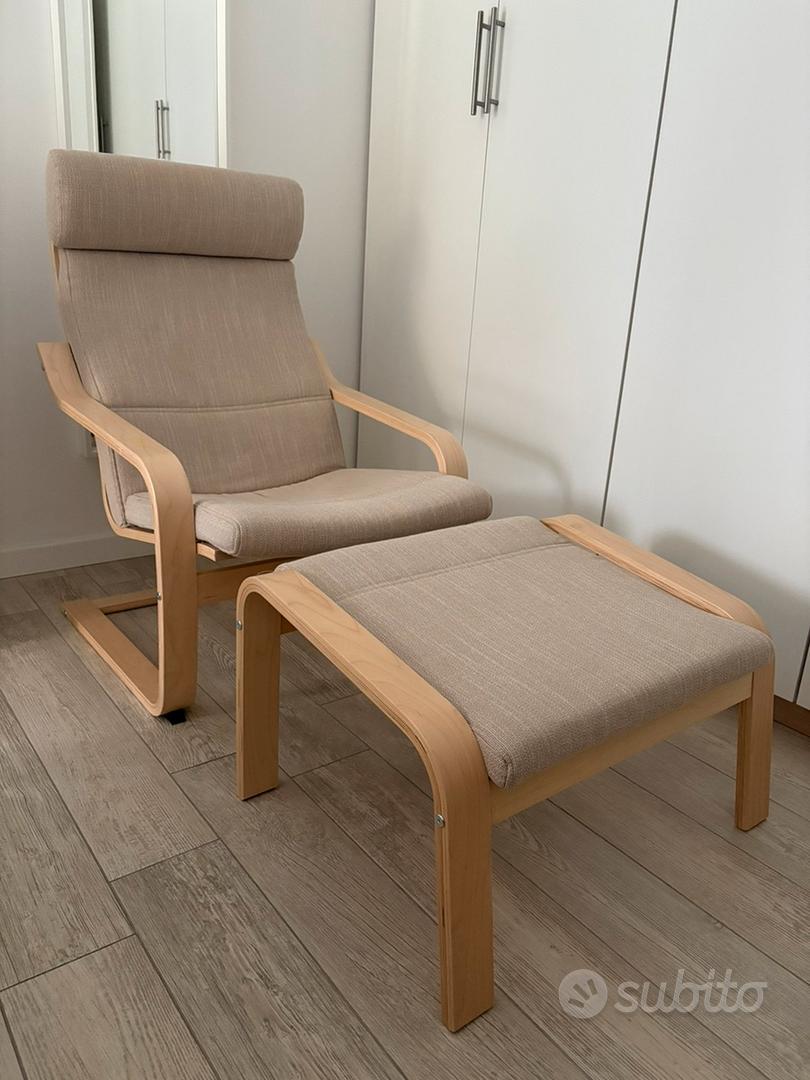 Hillared Beige Poang Ikea Poggiapiedi POÄNG Armchair Birch Veneer