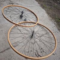 Coppia cerchi bici in legno marca Clement vintage