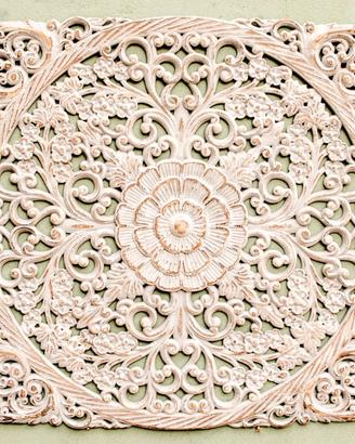 Bassorilievo Legno. Mandala rustic meditazione