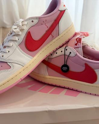 Travis Scott Jordan 1 Low Pink EU 44 nuove