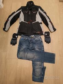 giacca e pantaloni moto donna