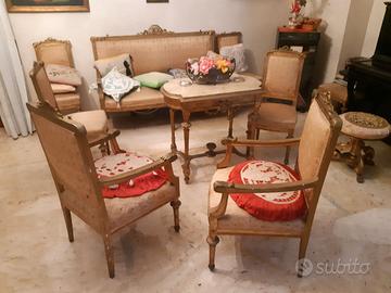 Antiquariato Soggiorno dorato Luigi XVI