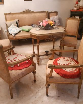 Antiquariato Soggiorno dorato Luigi XVI