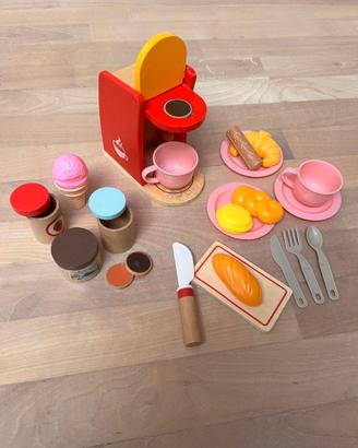 Set gioco colazione-legno, plastica