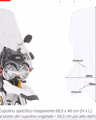Cupolino GIVI per Moto Guzzi V85TT (19-23)