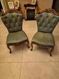 Poltroncine legno e pelle