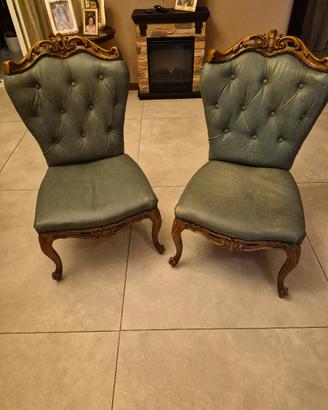 Poltroncine legno e pelle