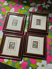 Set 4 quadretti  Le Quattro Stagioni in argento