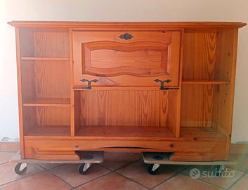 Mobile con sportello a ribalta Legno di pino