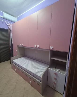 Cameretta a ponte modello AURORA rosa - doppio let
