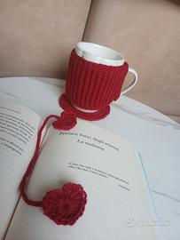Tazza con copritazza, sottotazza e segnalibro ad u