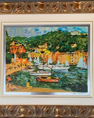 Michele Cascella – Barche a Portofino – Serigrafia