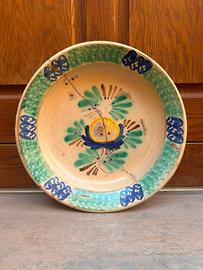Fangotto fiore piatto ceramica Caltagirone maiolic