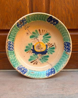 Fangotto fiore piatto ceramica Caltagirone maiolic