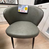 Sedia a poltroncina ecopelle verde (4 pezzi)