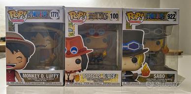 tris funko pop One piece i fratelli luffy,ace,sabo