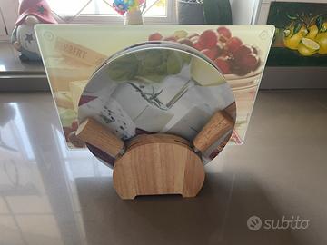 🧀 Set da formaggi in ceramica e vetro con coltelli