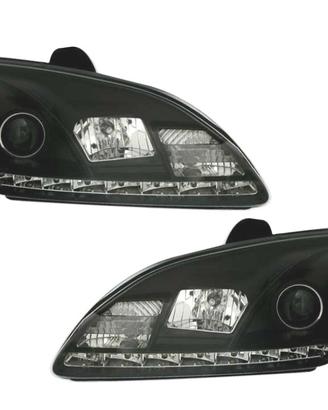 FARI FORD FOCUS 04-08 LUCE DIURNA REALE FONDO NERO
