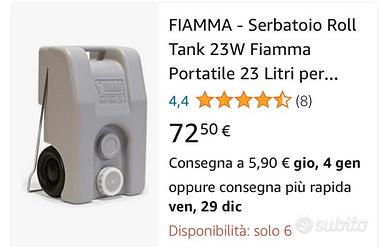 Fiamma roll tank serbatoio acque grigie