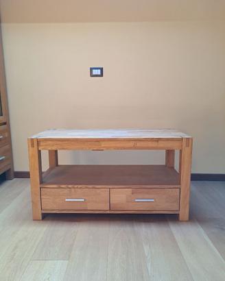 Mobile TV in legno rovere naturale, marca Jysk