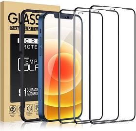 3 x Vetro temperato 9H per iPhone 12 mini 5.4in Pe