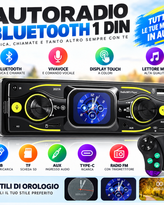 Autoradio 1 DIN Bluetooth Touchscreen USB/AUX