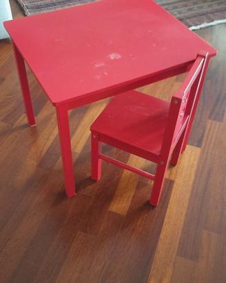 Tavolino e sedia misura bambino